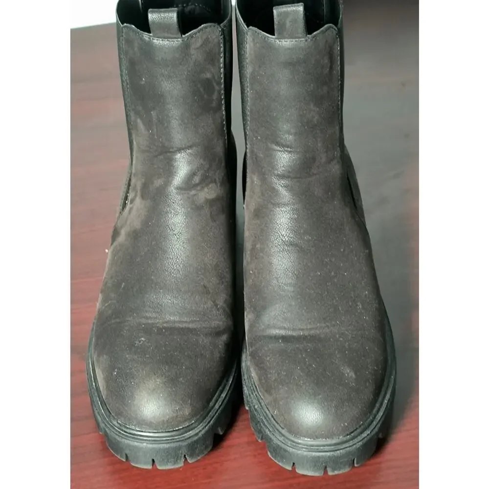 Journey Collection Ivette Boots Wmn's 8.5 Black Block heel Comfort Foam Pull on